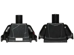 Torso SW First Order General Uniform Pattern / Black Arm Left with Red Stripes and Silver Dots Pattern / Black Arm Right / Black Hands