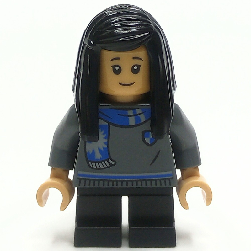 Lego Cho Chang, Short Legs, Dark Bluish Grey Sweater, Scarf