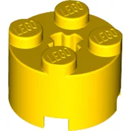 Brick Round 2 x 2 with Axle Hole / Yellow