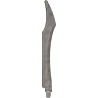 Large Figure Weapon Blade, Curved Tip with Axle / Flat Silver
