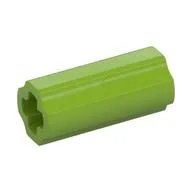 Technic Axle Connector Smooth [with x Hole + Orientation] / Lime