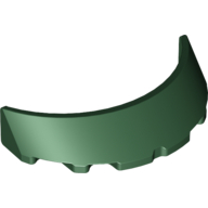 Lego Windscreen 3 x 6 x 1 Curved with 2 Circular Stud Holders in Bottom / Dark Green