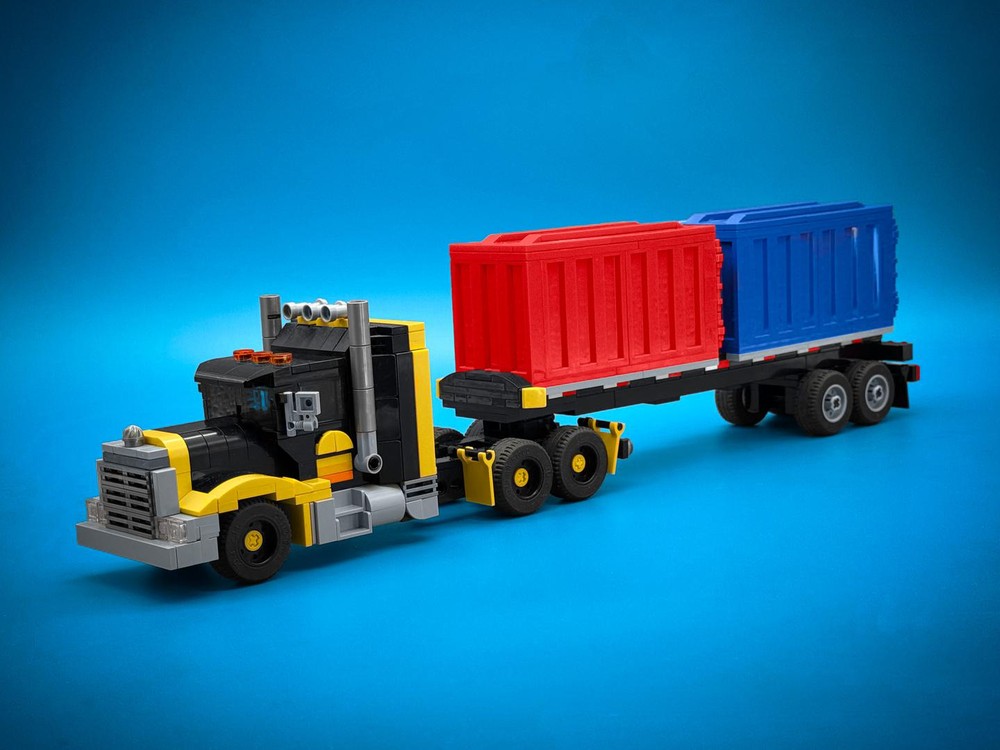Lego Big Pete Truck & Container Chassis Trailer