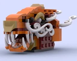 Orange and Red Chinese Dragon Head