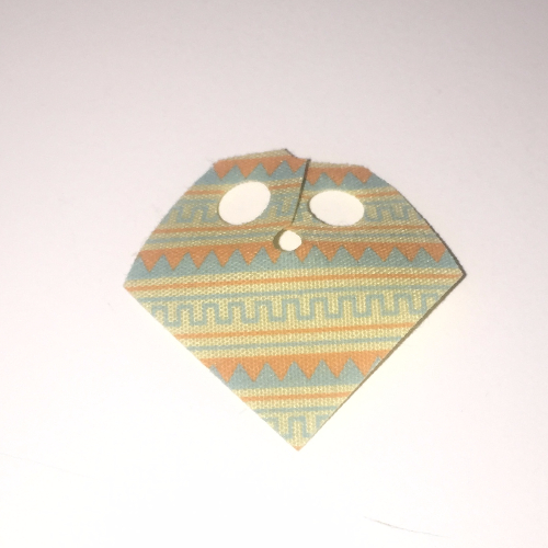Lego Neckwear Poncho, Half with Aqua and Terra Cotta Print / Tan
