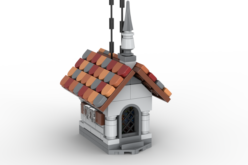 Lego Chapel Ornament with Light-up Stained Glass