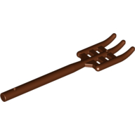 Lego Equipment Pitchfork / Fork, Flat End [Soft] / Reddish Brown