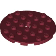 Plate Round 6 x 6 with Hole / Dark Red