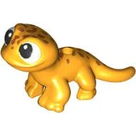 Animal, Salamander with Black Eyes, Dark Orange Spots Print (Popcorn) / Bright Light Orange