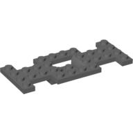 Lego Vehicle Base 4 x 10 x 2/3 with 2 x 2 Recessed Center with Center Hole, 1 x 2 Cutouts (Early Version) / Dark Bluish Gray