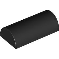 Lego Brick Curved 2 x 4 Double, No Studs, without Groove / Black