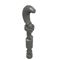 Weapon Staff with Hooked End (King) / Dark Bluish Gray