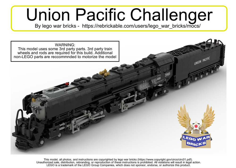 Lego Union Pacific Challenger Steam Locomotive