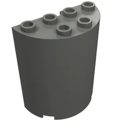 Cylinder Half 2 x 4 x 4 / Dark Bluish Gray