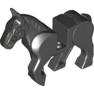 Animal, Horse, Moveable Legs with Gray Bridle Print / Black