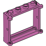 Lego Window 1 x 4 x 3 / Medium Dark Pink