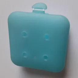 Clikits Container Box, Square with 2 x 2 Holes Arrangement - Hinged / Trans-Light Blue