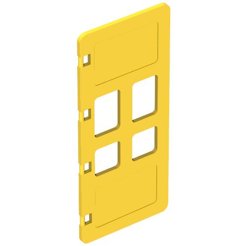 Lego Duplo Door 1 x 3 x 5 with Four Panes / Yellow