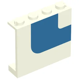 Panel 1 x 4 x 3 - Solid Studs with Blue Stripe Print Right