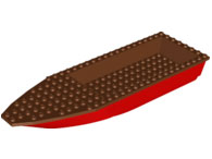 Lego Boat, Hull Unitary 28 x 8 with Reddish Brown Top (92710 / 92711)