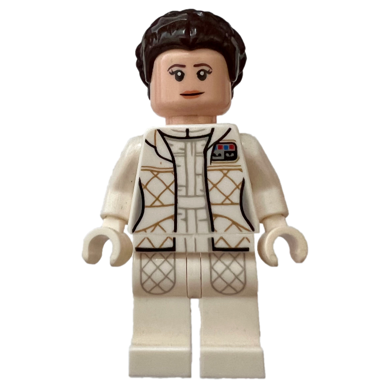 Lego Princess Leia, Hoth Outfit, White Jacket, Printed Breathing Mask