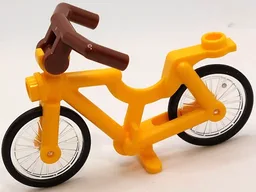 Bicycle with Clip for Handlebars with Trans-Clear Wheels with Molded Black Hard Rubber Tires and Reddish Brown Angular Handlebars (6348 / 92851pb01 / 98397)