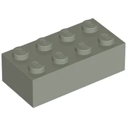 Brick 2 x 4 without Cross Supports / Light Gray