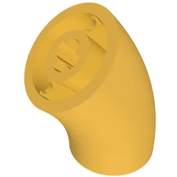 Brick Round 2 x 2 D. Tube with 45° Elbow and Axle Holes (Crossholes) at Each End [SHORT] / Pearl Gold