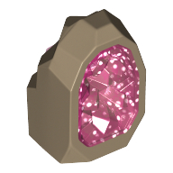 Lego Geode / Rock with Glitter Trans-Dark Pink Crystal