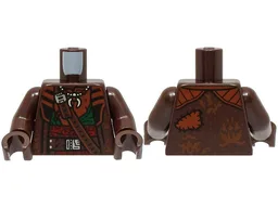 Torso Coat with Reddish Brown Lapels, Belt with Silver Buckle, Necklace, Dark Green Shirt, Dark Red Sash Pattern / Dark Brown Arms / Dark Brown Hands