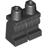 Lego Hips and Black Medium Legs with Dark Bluish Gray Lines Print / Black