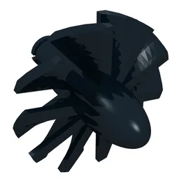 Jet Engine Fan with 10 Blades and Technic Pin / Black