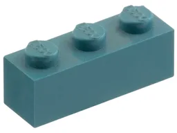 Modulex Brick 1 x 3 with LEGO on Stud