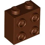 Brick Special 1 x 2 x 1 2/3 with 4 Studs on 1 Side / Reddish Brown