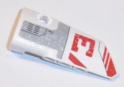 Technic, Panel Fairing # 3 Small Smooth Long, Side A with Red Half 'V' and '3' Pattern (Sticker) - Set 31313
