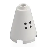 Cone 2 x 2 x 2, Open Stud with Black Dots Print / White