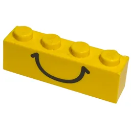 Brick 1 x 4 with Black Smile Print