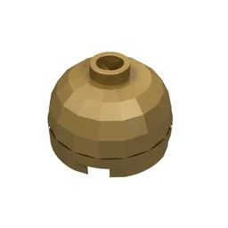 Brick Round 2 x 2 Dome Top, Blocked Open Stud, Bottom Axle Holder / Pearl Gold