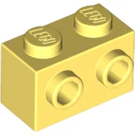 Brick Special 1 x 2 with 2 Studs on 1 Side / Bright Light Yellow