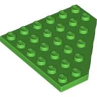Wedge Plate 6 x 6 Cut Corner / Bright Green