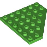 Lego Wedge Plate 6 x 6 Cut Corner / Bright Green