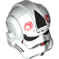 Lego Helmet AT-AT / Tie Pilot, Red Imperial Logo Print / White