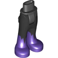 Minidoll Hips and Trousers with Back Pockets with Dark Purple Boots with Jagged Pants Print (Eclipso) / Black
