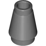 Cone 1 x 1 [Top Groove] / Dark Bluish Gray