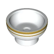 Equipment Dish / Bowl with 2 Gold Stripes Around Rim Print / White