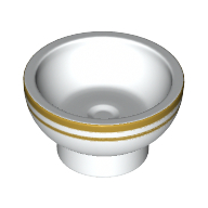 Lego Equipment Dish / Bowl with 2 Gold Stripes Around Rim Print