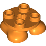 Lego Feet, 2 x 2 x 2/3 with 4 Studs on Top / Orange
