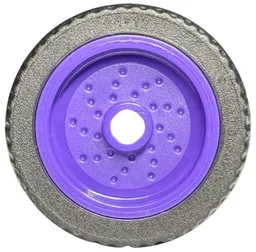 Wheel 18mm D. x 12mm with Pin Hole and Stud, Dotted Brake Rotor Lines with Black Tire 24 x 12 Low (66727 / 18977) / Dark Purple