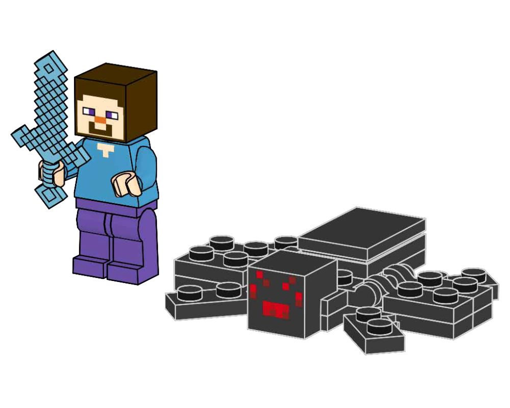 Lego Steve and Spider