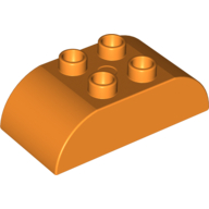Lego Duplo Brick 2 x 4 Curved Top / Orange